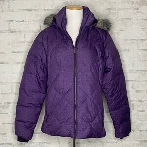 Columbia | Purple Down Feather Puffer Hooded Winter Jacket